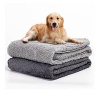 Nobleza 2 x Couverture en Peluche Douces Tapis pour Chien Chat Lavable, Gris Foncé et Gris Clair, 120*100 cm