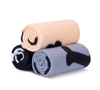 Nobleza 3 Pièces Couverture en Peluche Douces Tapis pour Chien Chat Lavable Épaissie, Tapis Chiens Chat Lapins et Autres Animaux de Compagnie, Plaid Polaire Animaux(160 * 100CM Bone)