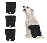 Nobleza 3X Couches Chien Lavables, Culottes Hygiéniques pour Chiens en Chaleur, Couches Hygiéniques Réutilisables pour Chien Femelle (M Taille 32-37.5cm, Lot de 3, Noir)