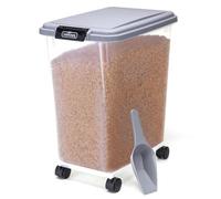 Nobleza - 40 L Conteneur de Nourriture pour Animaux de Compagnie,Boite Croquette Chat Hermetique à Roulettes, pour Chien, Chat