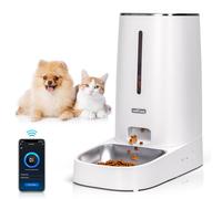 Nobleza - 4L Distributeur Croquettes Chat Automatique, 2,4G WiFi avec Contrôle par APP Distributeur Croquettes Chat Automatique, Enregistrement Vocal 10S, 1-10 Repas par Jour (Blanc)