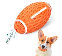 Nobleza Balle Jouet pour Chien Couineuse Indestructible en Caoutchouc Naturel - Rugby à Mâcher avec Toilettage Dentaire L10.3*W5.6cm