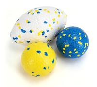 Nobleza Balles pour Chiens Indestructible, Balle Chien Haute élastique, Jouets Interactifs Chiens, Balle Tennis Chien en matériau E-TPU, Moyens et Grands Chien(2 Balles, 1 Rugby)