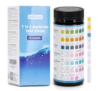 Nobleza - Bandelettes de Test d'eau 7 en 1, Bandelettes d'eau pour Aquariophilie, Bandelettes Kit de Test pour Dureté, Nitrate, Nitrite, Chlore Libre, Chlorinité Totale, Carbonate, pH (100 pièces)