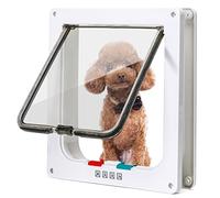 Nobleza - Chatière pour Chat avec Magnétique à 4 Voies, Chiens ou Petits Animaux Contrlable Verrouillable Facile à Installer, Porte pour Animaux de Compagnie pour Chats et Petits Chiens (Blanc, XL)
