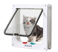 Nobleza - Chatière pour Chat avec Magnétique à 4 Voies, Chiens ou Petits Animaux Contrlable Verrouillable Facile à Installer, Porte pour Animaux de Compagnie pour Chats et Petits Chiens (Blanc, M)