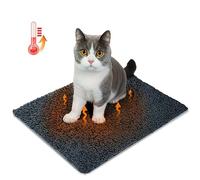Nobleza Couverture Auto-chauffante pour Chiens et Chats, Tapis Chauffant Lavable Chien, Tapis pour Chien Auto-Chauffant Fluffy Chaud, Couverture Thermique Chien Antidérapante, Gris, 40x50cm