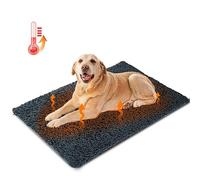 Nobleza Couverture Auto-chauffante pour Chiens et Chats, Tapis pour Chien Fluffy Chaud, Couverture Thermique Antidérapante, Lavable, Gris, 115x70cm
