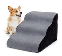 Nobleza Escalier pour Chien 40cm, Étape pour Animaux en Éponge avec Couvercle Amovible, Échelle pour Chiot, Chat et Animaux Agés, pour Lit et Sofa, Léger, Durable, 35x56x40cm, 3 Marches, Gris