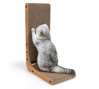 Nobleza Griffoir pour Chat en Forme de L, 60 cm Planche à Grattoir Chat avec Jouets en Balle et Herbe à Chat