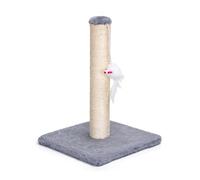 Nobleza - Griffoir pour Chatons et Petits Chats, Poteau à Griffer en Sisal Naturel avec Jouet Suspendu, Protège-Meubles, Base Carrée Stable en Peluche, Compact (25x25x35 cm)