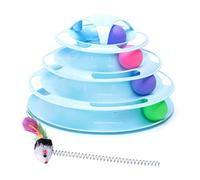 Nobleza - Jouet interactif pour Chat, Quatre Piste de Billes, Jouet de Chat de Compagnie de Jouet de Chat de Tour de Piste à Triple Couches (25 x 16.5cm)