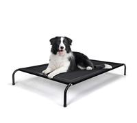 Nobleza Lit Chien Surélevé, Lit Surelever de Camp pour Chiens Chats, Animaux de Compagnie Intérieur Extérieur, Panier Sureveler Chien, Lavable Respirant, Noir, L, 124x90x20CM