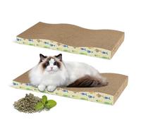 Nobleza Lot de 2 griffoirs pour chat avec menthe, en carton ondulé, recyclable, disponible des deux côtés