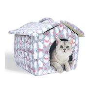 Nobleza Niche Chat Intérieur 42x39x33cm, Panier pour Chat et Chien avec Coussin Amovible, Lit/Maison/Dôme Doux Chaud et Lavable