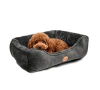 Nobleza Panier pour Chien 67x57cm, Lit pour Chien Lavable en Machine, Canapé Chien Doux, Bords Rehaussés, Antiglisse, Noir