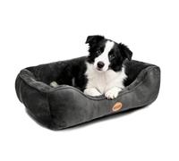 Nobleza Panier pour Chien 77x67 cm, Lit pour Chien Lavable en Machine, Canapé Chien Doux, Bords Rehaussés, Antiglisse, Noir