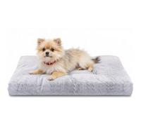 Nobleza Panier pour Chien d‘Intérieur M 80x50x10 cm, Coussin pour Chien Doux en Peluche Court, Lit pour Chien Lavable en Machine avec Base Antidérapante, Gris
