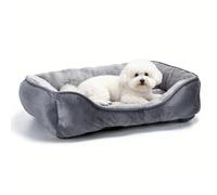 Nobleza - Panier pour Chien Lavable en Machine, Couchage Nid Ultra Doux avec Bord Surélevé & Anti-Dérapant pour Chiens Moyens/Grands, 67x57 cm (Gris) - M