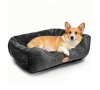 Nobleza - Panier pour Chien Lavable en Machine, Couchage Nid Ultra Doux avec Bord Surélevé & Anti-Dérapant pour Chiens Moyens/Grands, 77x67 cm (Noir) - L