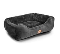 Nobleza Panier pour Chiens Moyen Taille, Lit pour Chiens Lavable, Canapé Chien Doux, Bords Rehaussés, Antiglisse, Coussin pour Chien, Noir, 67x57cm