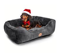 Nobleza Panier pour Chiens Taille M, Lit pour Animaux avec Bords Rehaussés et Fond Antiglisse, Canapé Coussin Confortable pour Chiens, Noir, 67x57cm