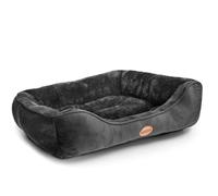 Nobleza Pannier Chien Grande Taille, Coussin pour Chiens Lavable, Canapé Chien Doux, Bords Rehaussés, Antiglisse, Noir, 87x77cm