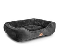 Nobleza Pannier Chien, Panier pour Chiens Moyen Taille, Lit pour Chiens Lavable, Canapé Chien Doux, Bords Rehaussés, Antiglisse, Taille L Coussin pour Chiens, Noir, 77x67cm