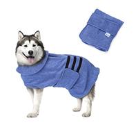 Nobleza Peignoir pour Chien en Microfibre avec Velcro, Super Absorbant et à séchage Rapide, Peignoir pour Tous Les Chats et Chiens, Cinq Tailles, Serviette Douce pour Chien (L)