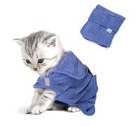 Nobleza Peignoir pour Chien en Microfibre avec Velcro, Super Absorbant et à séchage Rapide, Peignoir pour Tous Les Chats et Chiens, Cinq Tailles, Serviette Douce pour Chien (XS)(1)