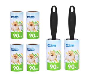 Nobleza Rouleau Adhesif Vetement Brosse avec Lot de 6 Rouleaux Adhésifs 540 Feuilles Extra Collant et Dépoussiérant pour Poils D’Animaux, Cheveux, Vêtements, Canapés, Voitures, Tapis