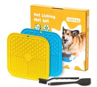Nobleza Tapis de Lèche Chien, 2 Pièces, Tapis de Lechage pour Chat avec Spatule et Brosse en Silicone, sans BPA, Ventouses Extra Fortes pour Le Bain, Soulage l'Anxiété