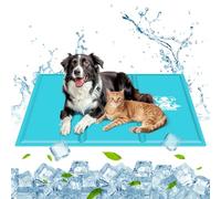 Nobleza Tapis Rafraichissant Chien, 110x70cm Tapis de Gel Non-Toxique Auto-refroidissant Animaux Tapis Rafraichissant Chat, Bleu, XL
