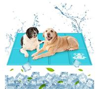 Nobleza Tapis Rafraichissant Chien, 140x90cm Tapis de Gel Non-Toxique Auto-refroidissant Animaux Tapis Rafraichissant Chat, Bleu, XXXL