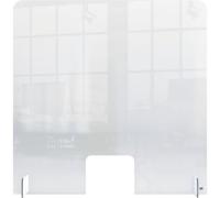 Nobo Écran de distance sociale en plexiglas Nobo, barrière de protection de 1 mètre, protection contre les éternuements et la toux, écran avec fenêtre de transaction, 700x850 mm, transparent, 1915488