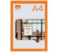 Nobo - Porte-Affiche A4 Mural, avec Cadre d’affichage Clipsable Anodisé, Remplacement des affiches facile et rapide, Autocollant, Cadre Orange, Lot de 2, 1915695