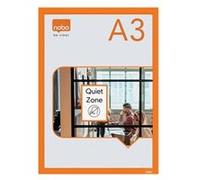 ACCO NOBO Porte-affiche murale A3 – Cadre clipsable anodisé orange – Lot de 2