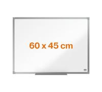 Nobo Basic Tableau Blanc Magnétique, 600 x 450 mm, Cadre Aluminium, Montage Mural par les Coins, Porte-Marqueur Inclus, Blanc, 1915462