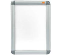 ACCO NOBO Porte-affiche clipsable Premium Plus A4 – Cadre alu argent, façade anti-reflet, clair