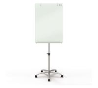Nobo Moving Glass Conference Whiteboard With Easel Argenté