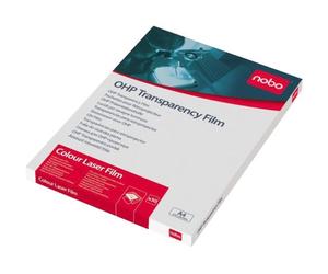 Nobo Colour Laser Film - Film Transparent Couché Recto - 100 Microns Clair - A4 (210 X 297 Mm) 50 Feuille(S)