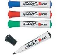 nobo - Glide merqueur pour tableau blanc, bout rond, etui de 4 Blanc G