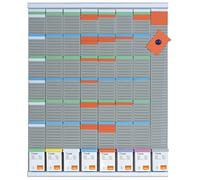 Nobo - Kit Planning Hebdomadaire à Fiches T, Mural, 8 Colonnes & 54 Fentes, Indice 3, Fiches T / Index / Étiquettes Imprimées / Porte-Étiquettes Inclus, 2910800