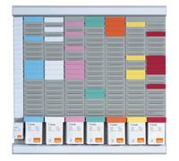 Nobo - Kit Planning Hebdomadaire Mural à Fiches T, 7 Colonnes & 24 Fentes, Indice 2, Fiches T Multicolores & Index Inclus, 2911080