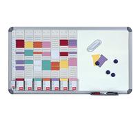 ACCO NOBO Planning hebdo mural 2951400 – tableau magnétique acier, 7 colonnes, 24 fentes, fiches T