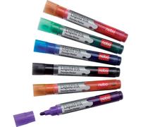 nobo Liquid Ink 1901419 Set de marqueurs pour tableau blanc noir, rouge, vert, bleu, orange, violet 6 pc(s)