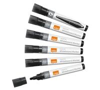 Nobo Marqueurs Effaçables à Sec Liquid Ink pour Tableau Blanc, Pointe Ogive de 3mm, Lot de 10, 1915377, Noir