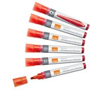Nobo Marqueurs Effaçables à Sec Liquid Ink pour Tableau Blanc, Pointe Ogive de 3mm, Lot de 10, 1915379, Rouge