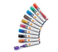 Nobo Marqueurs Effaçables à Sec Liquid Ink pour Tableau Blanc, Pointe Ogive de 3mm, Lot de 10, 1915381, Couleurs Assorties