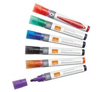 Nobo Marqueurs Effaçables à Sec Liquid Ink pour Tableau Blanc, Pointe Ogive de 3mm, Lot de 6, 1901077, Couleurs Assorties